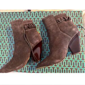 Tory Burch Brown Heeled Boots with Chunky Heel